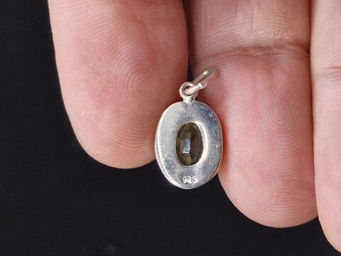 2.39 Gram Natural Sitrin 925 Ayar Gümüş Kolye Ucu