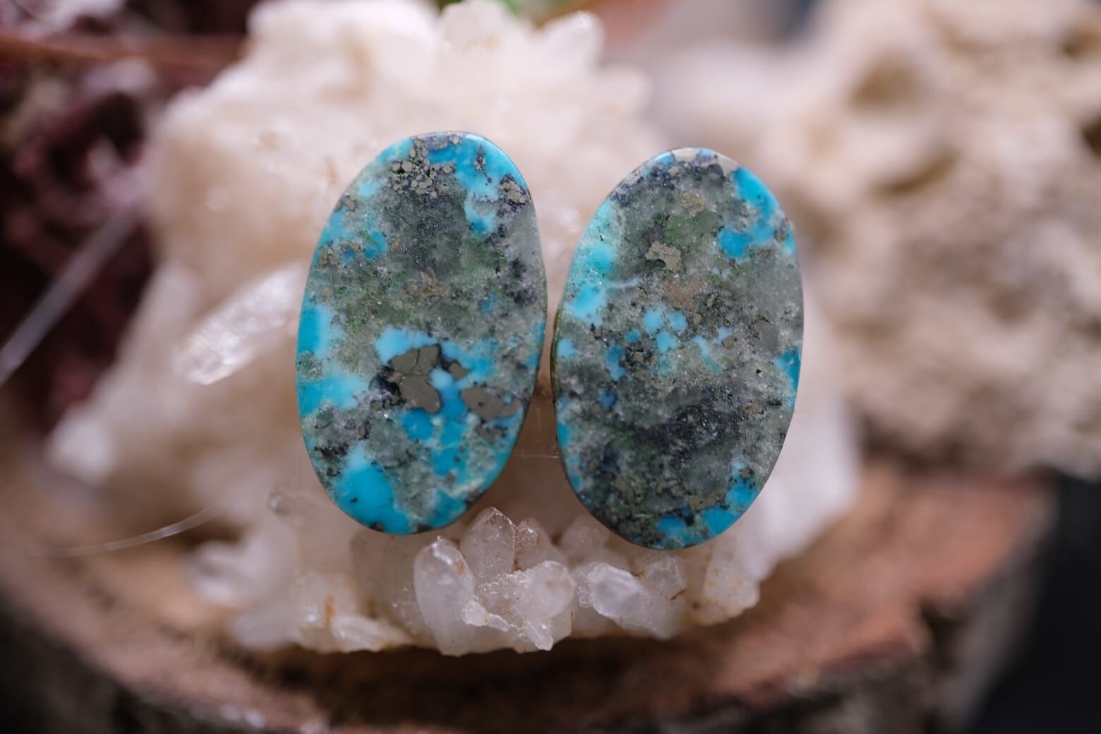 10.00ct 18.3x11.2mm Natural Turquase  Pair