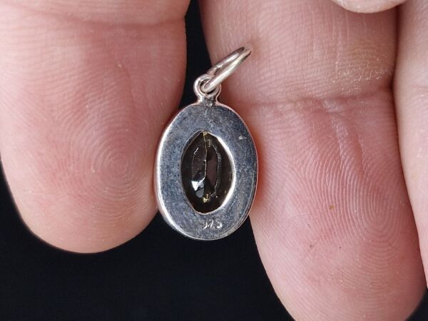 3.00 Gram Natural Sitrin 925 Ayar Gümüş Kolye Ucu