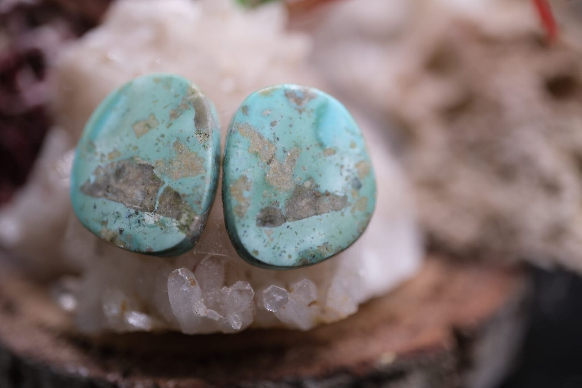 9.10ct 15.5x13.2mm Natural Turquase Pair