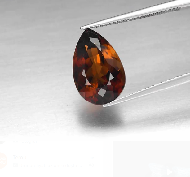 8.84ct 15x10mm VVS Pear Natural Champagne Topaz, Brazil