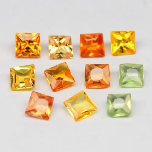 1.54ct 11pcs Lot  t.w VS-VVS Square Multi Color Sapphire - Songea