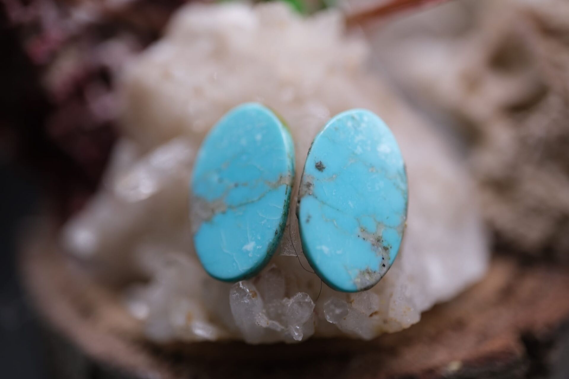 5.85ct 15.5x9.8mm Natural Turquase Pair