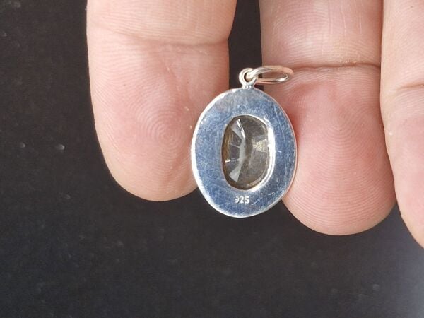 3.71 Gram Natural Altın Rutilli Kuvars  925 Ayar Gümüş Kolye Ucu(Kopya)