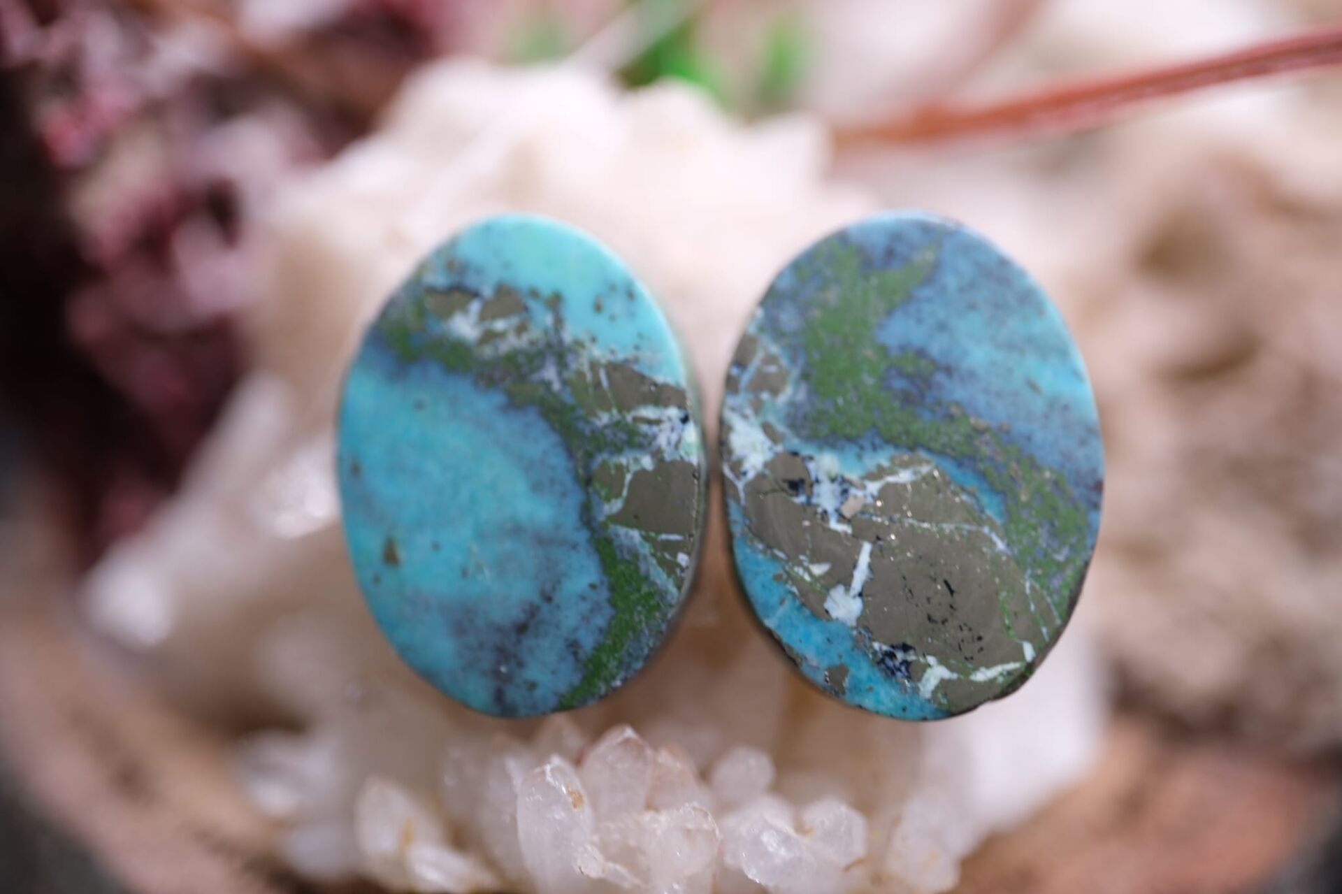 16.30ct 17.8x13.6mm Natural Turquase Pair