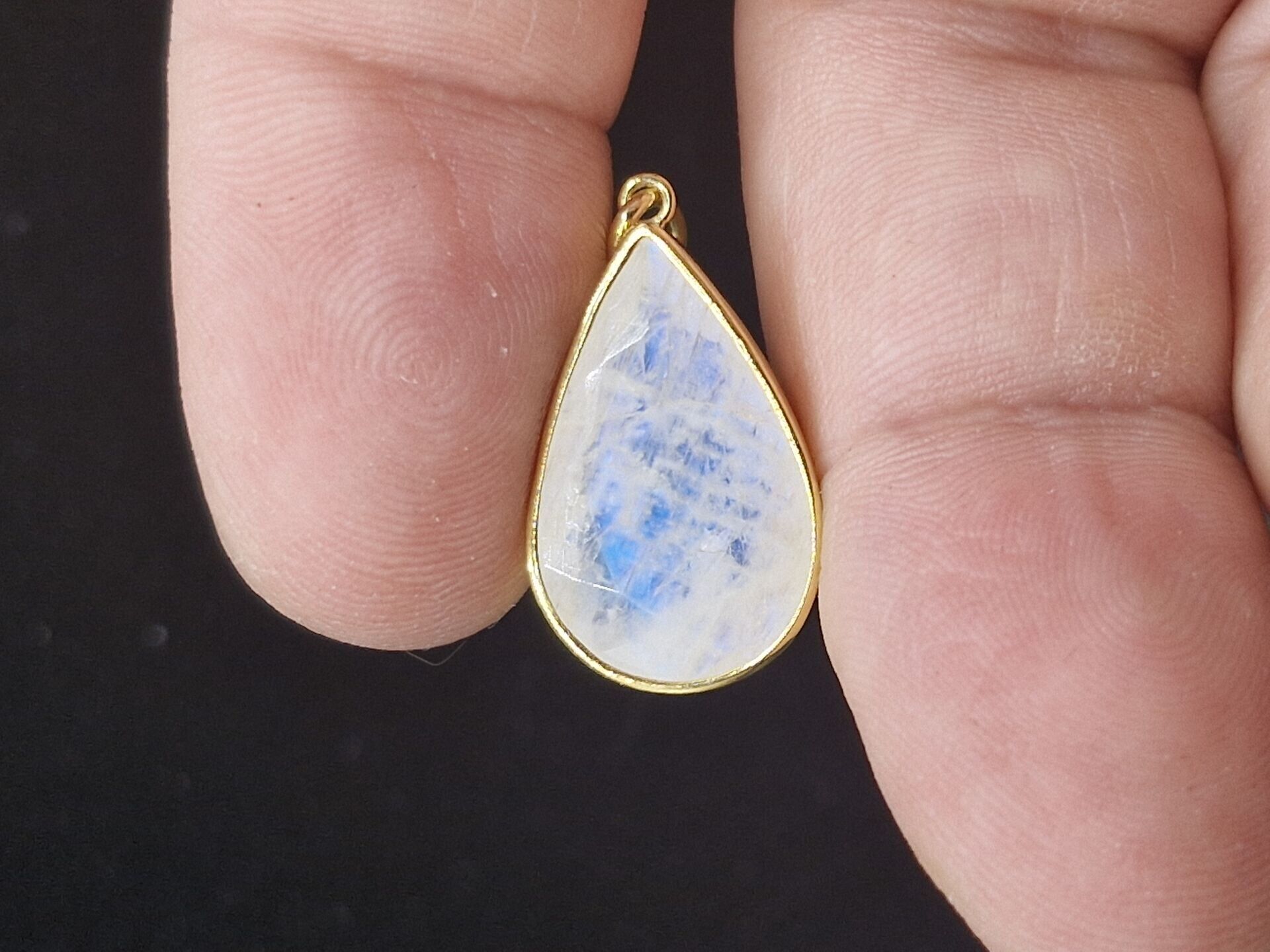 4.26 Gram Natural Aytaşı 925 Ayar Gümüş Kolye Ucu