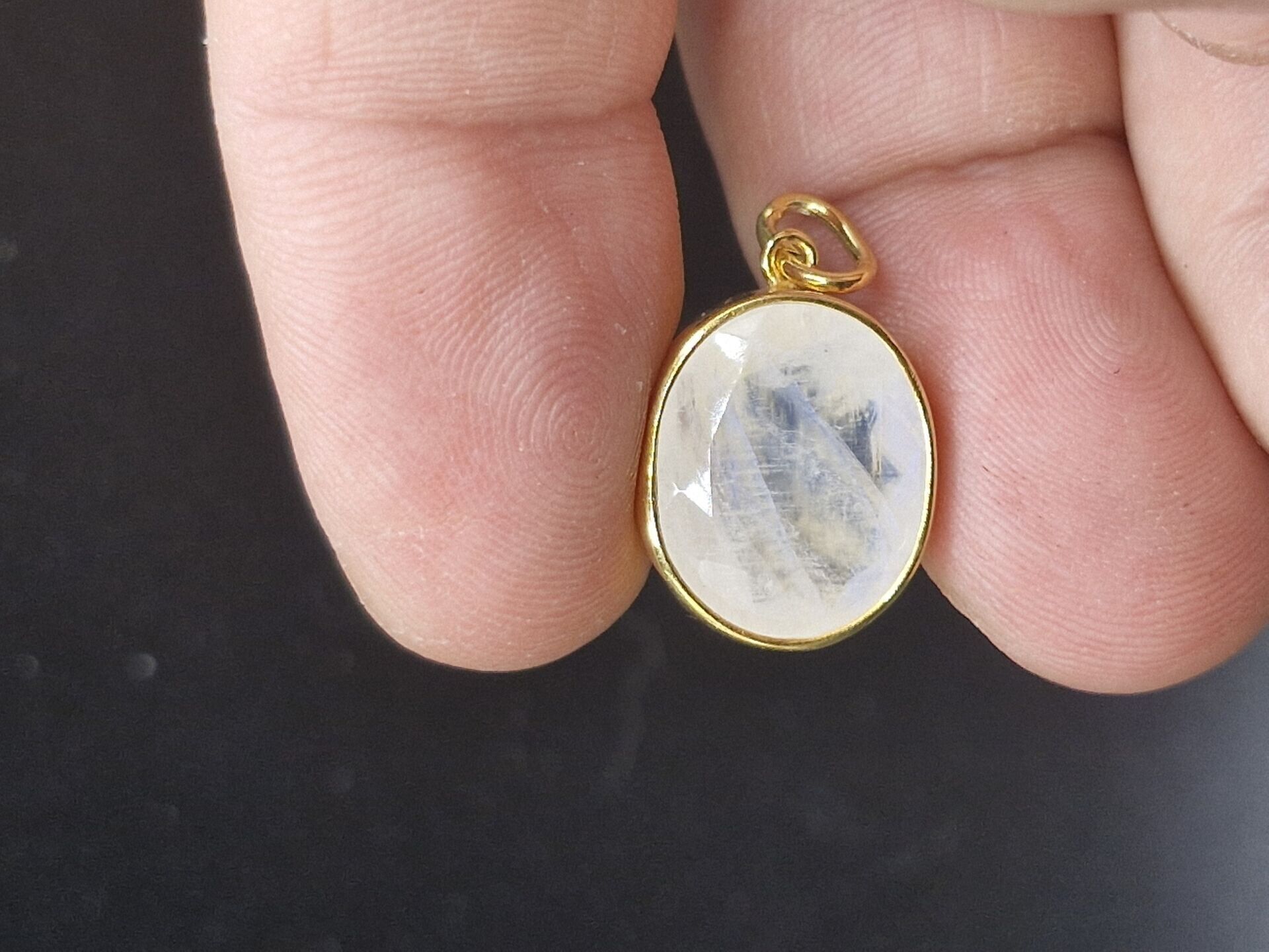 3.64 Gram Natural Aytaşı 925 Ayar Gümüş Kolye Ucu