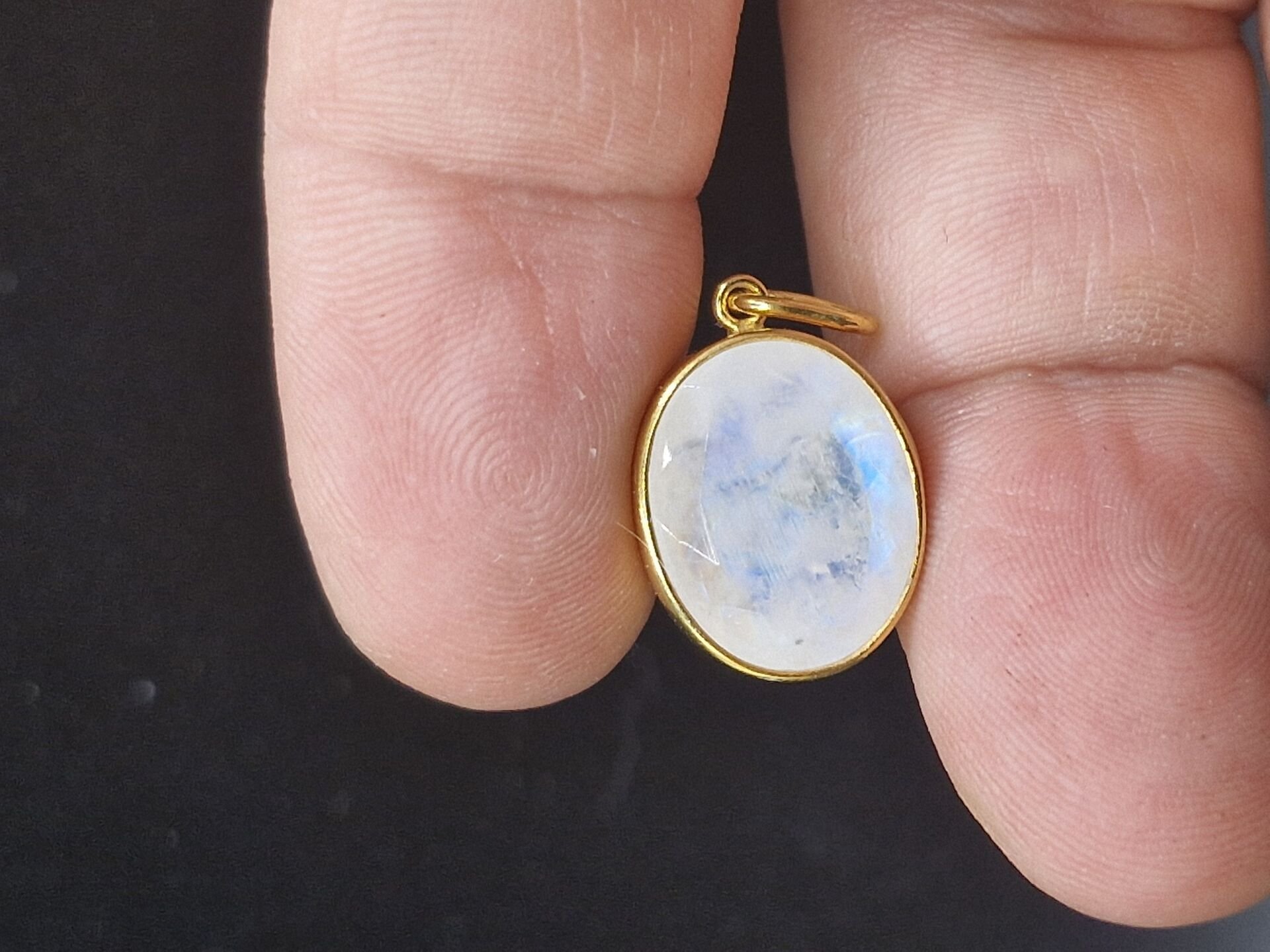 3.70 Gram Natural Aytaşı 925 Ayar Gümüş Kolye Ucu