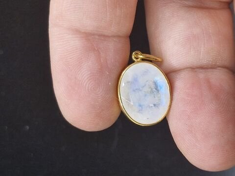 3.70 Gram Natural Aytaşı 925 Ayar Gümüş Kolye Ucu