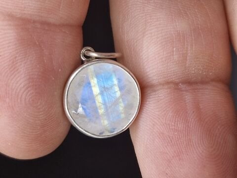 3.17 Gram Natural Aytaşı 925 Ayar Gümüş Kolye Ucu