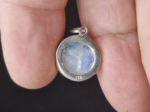 3.17 Gram Natural Aytaşı 925 Ayar Gümüş Kolye Ucu