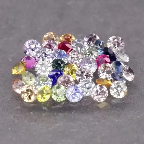1.67ct 2mm 40pcs Lot  Round Brilliant Natural Fancy Sapphire - Heated, Madagascar
