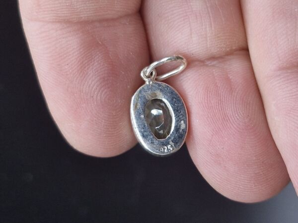 2.63 Gram Natural Sitrin 925 Ayar Gümüş Kolye Ucu