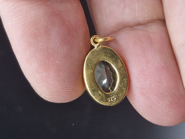 3.11 Gram Natural Sitrin 925 Ayar Gümüş Kolye Ucu