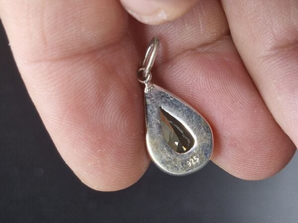 3.07 Gram Natural Sitrin 925 Ayar Gümüş Kolye Ucu