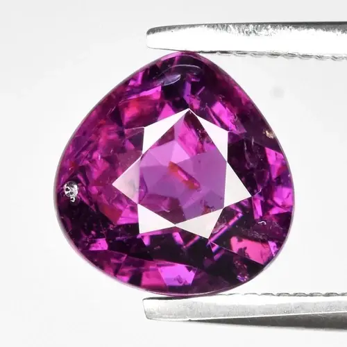 1.89ct 7.5x7.5mm Pear Natural Pinkish Purple Rhodolite Garnet - Tanzania Gem