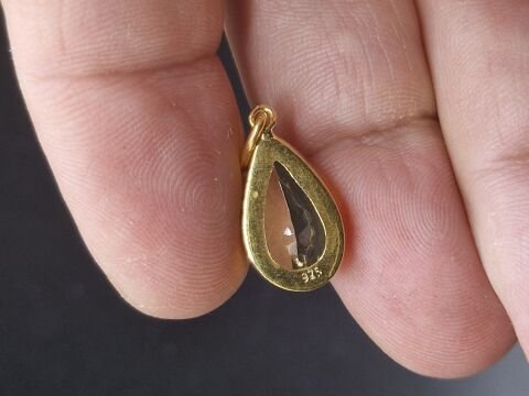 2.35 Gram Natural Sitrin 925 Ayar Gümüş Kolye Ucu