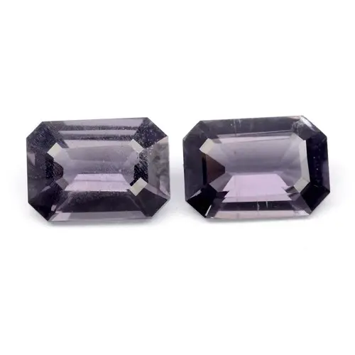 1.94ct 7x5mm Pair 2pcs t.w Octagon Natural Purple Spinel - Burma