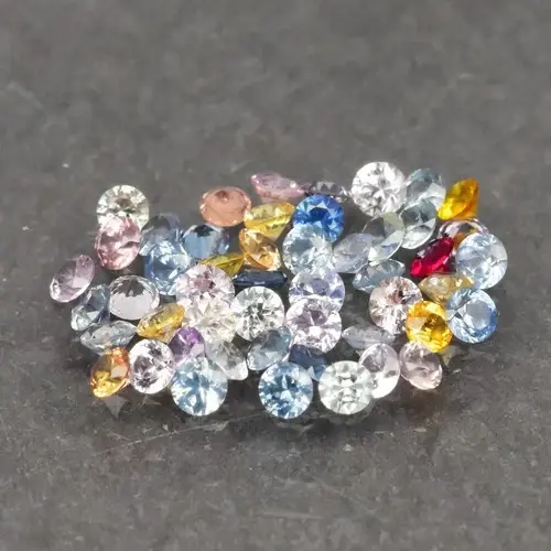 2.02ct 1.8 to 2.0mm  50pcs Lot  Round Brilliant Natural Fancy Sapphire - Heated, Madagascar