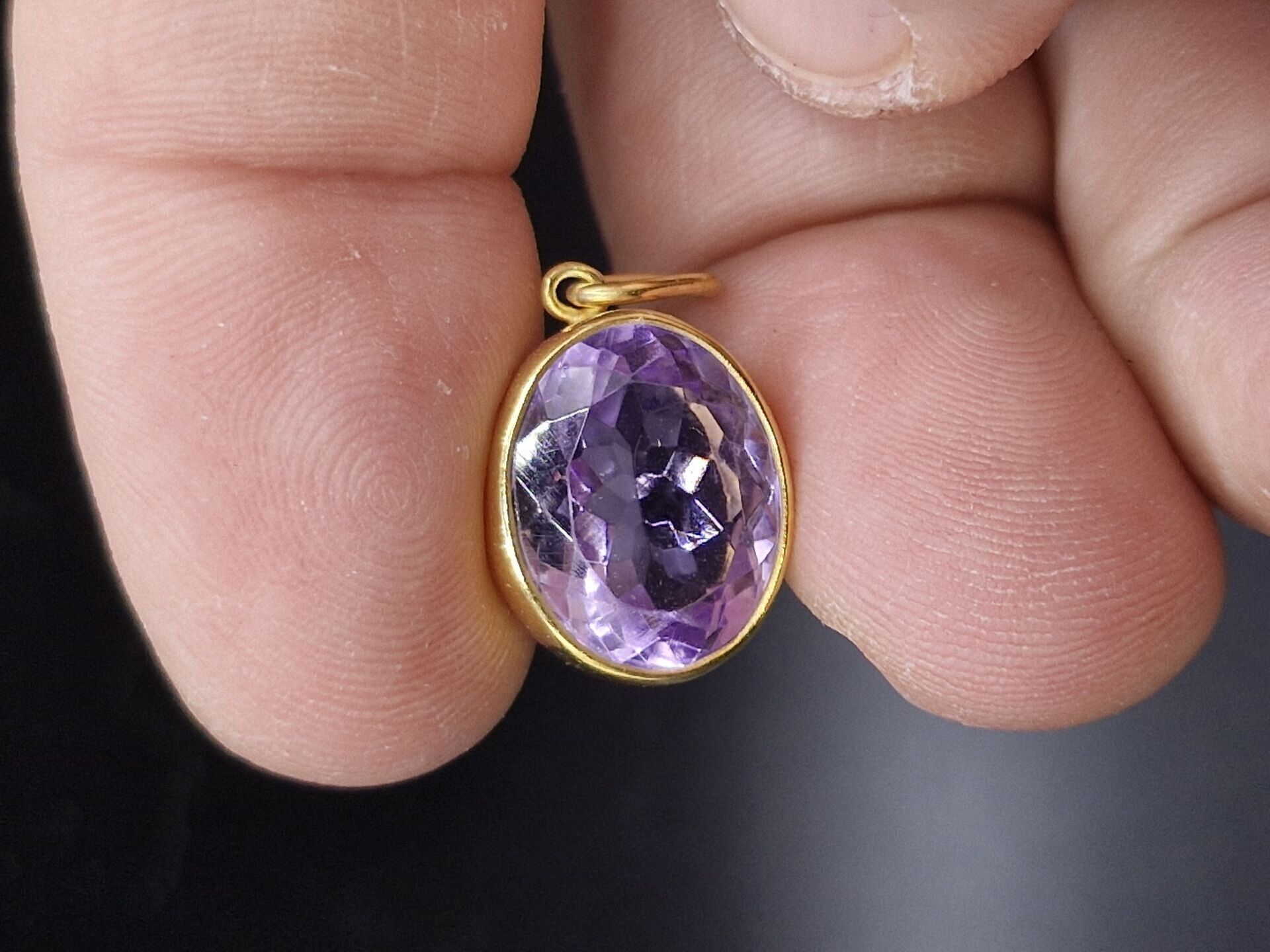 3.55 Gram Natural Ametist 925 Ayar Gümüş Kolye Ucu