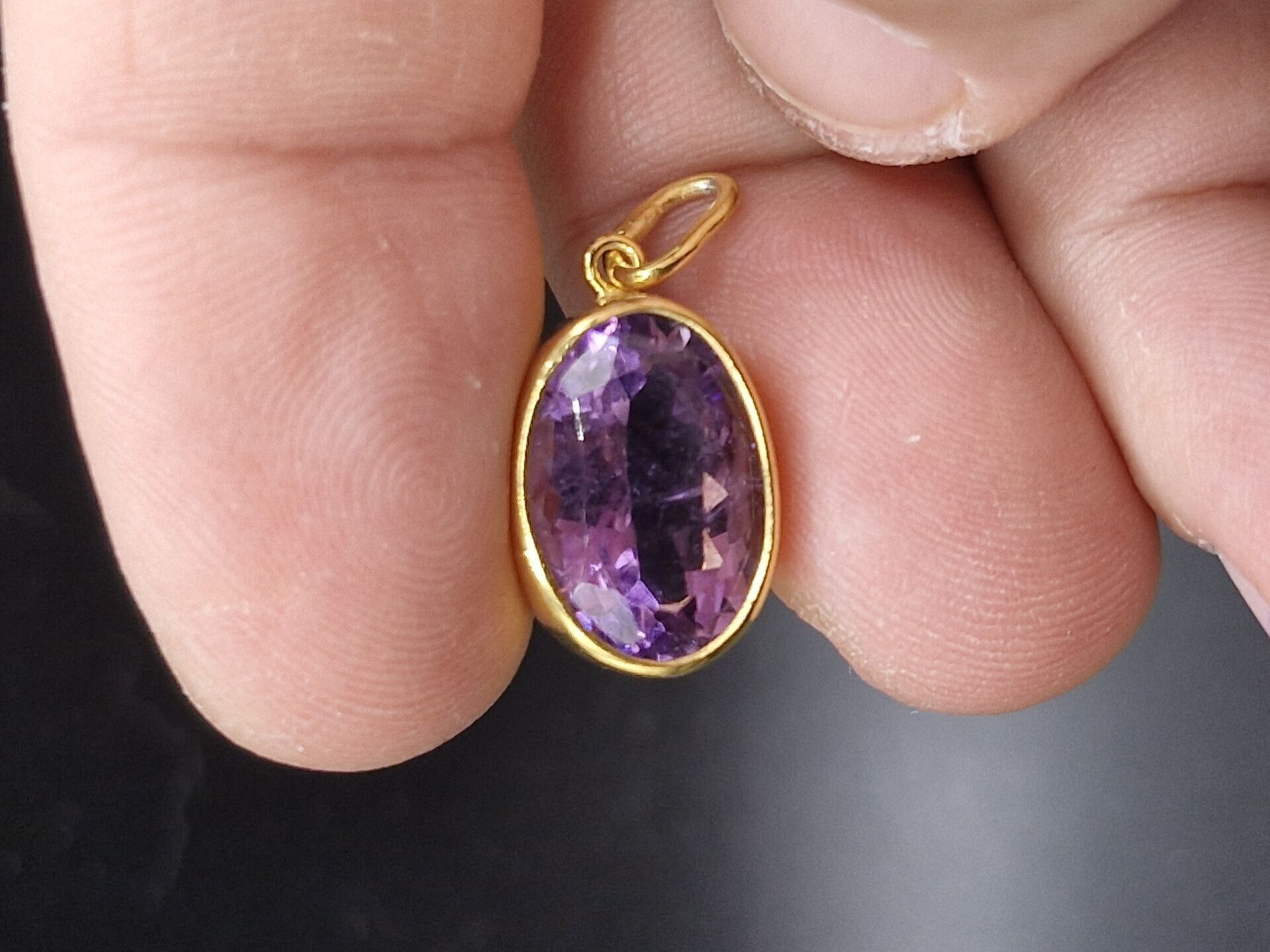 3.21 Gram Natural Ametist 925 Ayar Gümüş Kolye Ucu