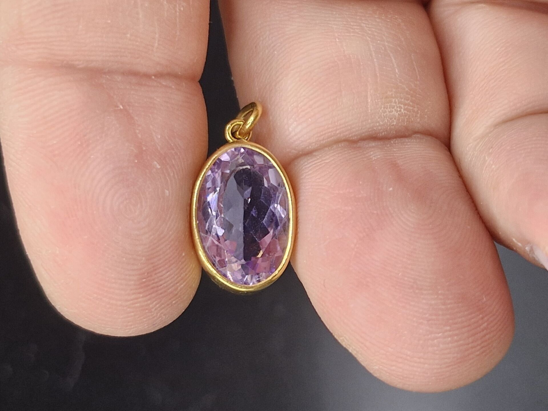 2.80 Gram Natural Ametist 925 Ayar Gümüş Kolye Ucu