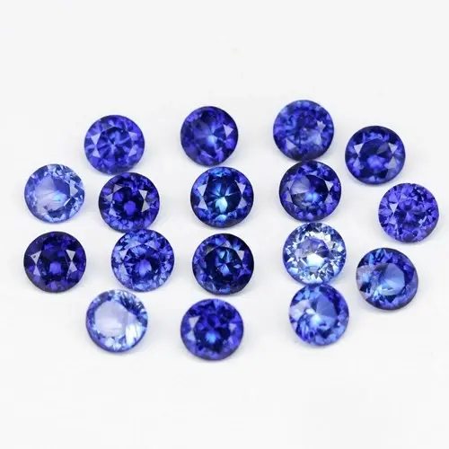 2.18ct 17pcs Lot  3mm Round Brilliant Blue Sapphire - Ceylon