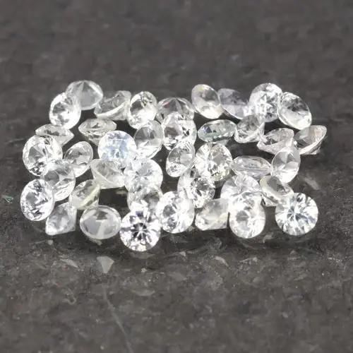2.28ct  2.0 to 2.2 mm 40pcs Lot  Round Brilliant Natural White Sapphire - Heated, Ceylon