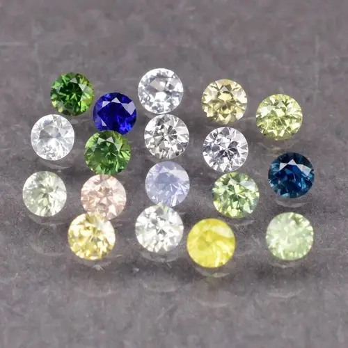 2.47ct  3mm 18pcs Lot Round Brilliant Natural Fancy Sapphire - Heated, Madagascar