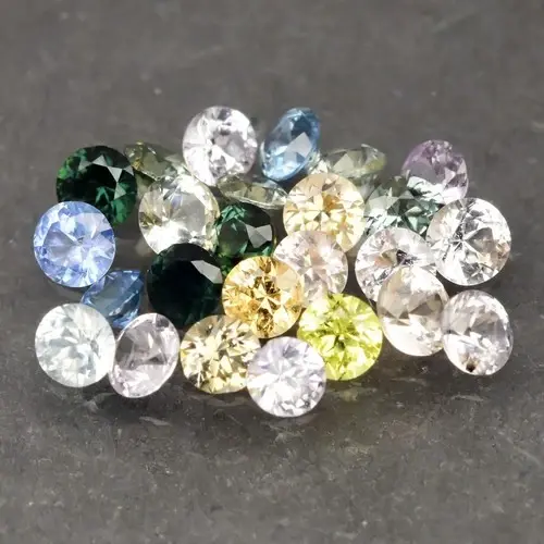 2.70ct 2.5 to 3.0mm 25pcs Lot  Round Brilliant Natural Fancy Sapphire - Heated, Madagascar