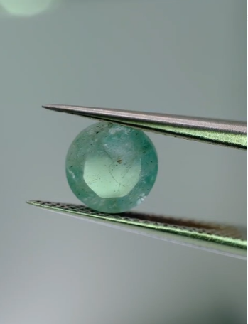 1.08ct 6.4mm Round Natural Emerald Zambia