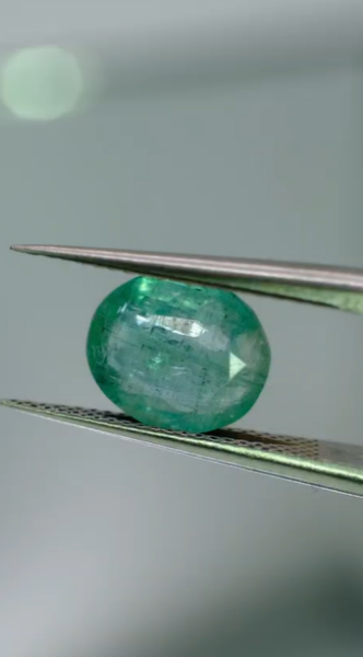 1.80ct 8.8x7.5mm Oval Natural Emerald Zambia