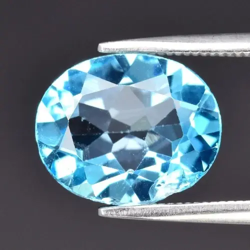 3.27ct 11x9mm Oval Natural Sky Blue - Topaz Brazil