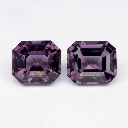4.94ct t.w 8x7mm Pair 2pcs Octagon Natural Purple Spinel - Burma