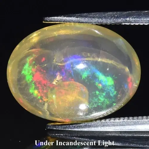 5.99ct 14.5x10.7mm Oval Cabochon Natural Opal -Color Play, Ethiopia