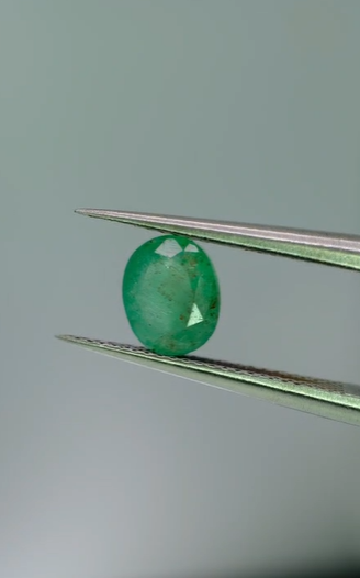 0.77ct 6.4x5.1mm Oval Natural Emerald Zambia