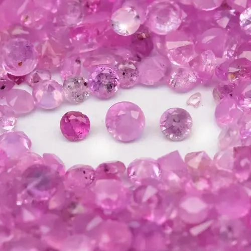 6.16 ct621pc Lot  1-1.3mm Round Natural Pink Sapphire - Heated, Madagascar