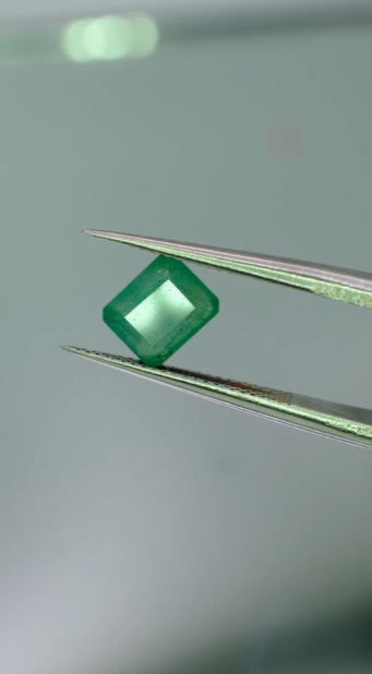 1.08ct 6.4x5.4mm Octagon Natural Emerald Zambia