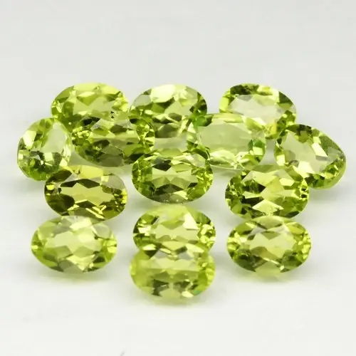 7.03ct t.w 6x4mm  14p Lot  VS-VVS Oval Natural Green Peridot - Untreated, Africa
