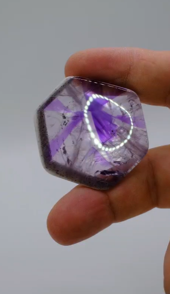 92.65ct 46.5x43mm Natural Trephce Amethyst