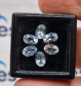 3.90ct 7x5mm 6pcs Lot Oval Natural Aquamarine