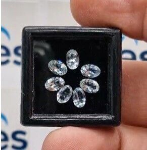 2.61ct 6x4mm 7pcs Lot Oval Natural Aquamarine