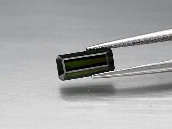 1.99ct 10x4.5mm Octagon Natural Deep Green Tourmaline Unheated Africa