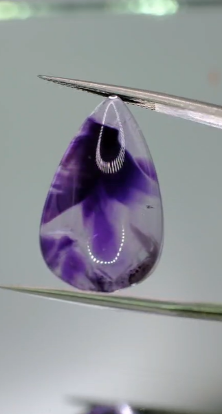 17.00ct 24.3x15.3mm Pear Cabachon Natural Star Amethyst