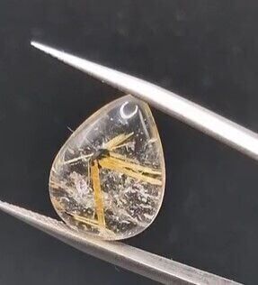 8.96ct 18x13.4mm Pear Natural Golden Rutilated Quartz