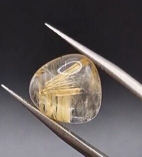 5.03ct 12mm Trillion Natural Golden Rutilated Quartz