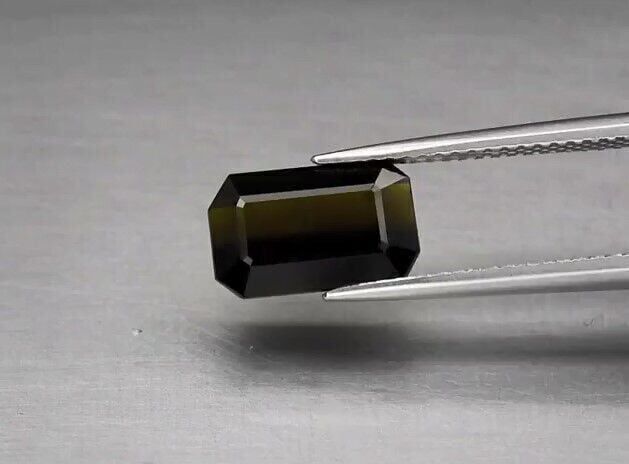 2.91ct 10.6x6.6mm VS Octagon Natural Unheated Deep Olive Green Tourmaline