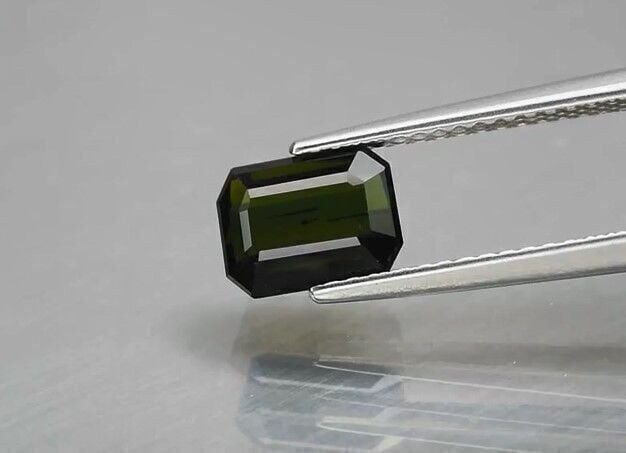 1.59ct 7.4x5.6mm Octagon Natural Unheated Deep Green Tourmaline, Nigeria