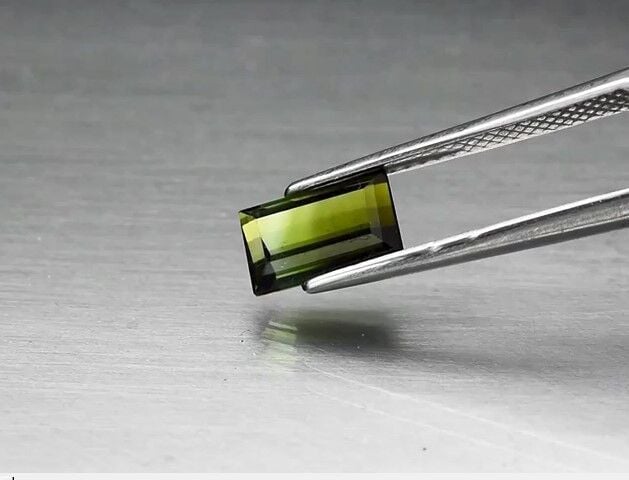 1.58ct 8.3x5mm Baguette Natural Unheated Green Tourmaline, Africa