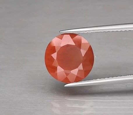 2.91ct 10.2mm Round Natural Orange Andesine, Africa